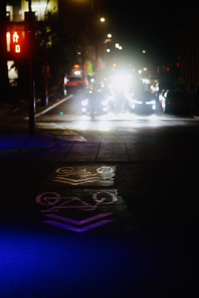 Shot on avenue Viger using the Canon R5 Mark II, with RF 50mm f1.2 L USM lens, at f1.2 aperture, shutter speed of 1/100s, ISO 250, B+W 1/4 black mist filter.